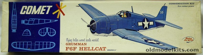 Comet Grumman F6F Hellcat - 24 inch Wingspan Flying Model Airplane, 3503-298 plastic model kit